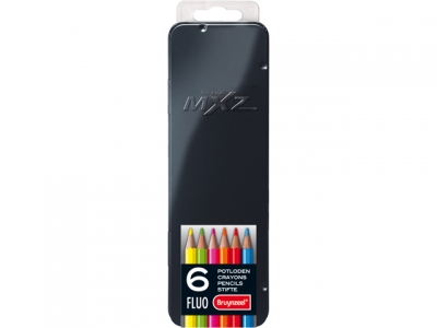 Bruynzeel MXZ Tin 6 Fluorescent Colured Pencils 6516M06
